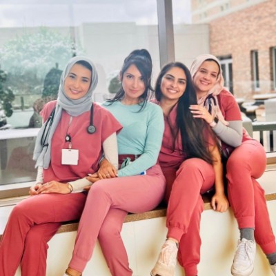 women wearing pink medical scrubs